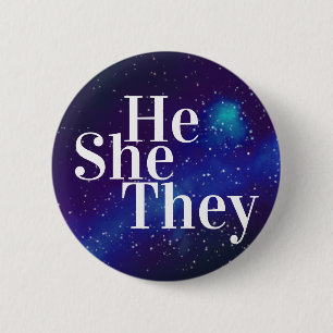 Macaron Rond 5 Cm Lui/Eux/Eux Galaxy Pronoun personnalisable