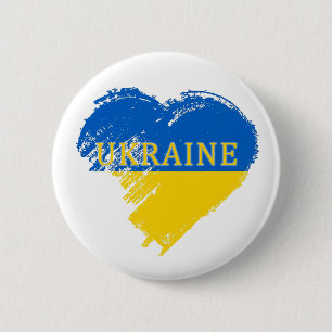 Macaron Rond 5 Cm L'Ukraine soutient le bouton de la colombe de priè