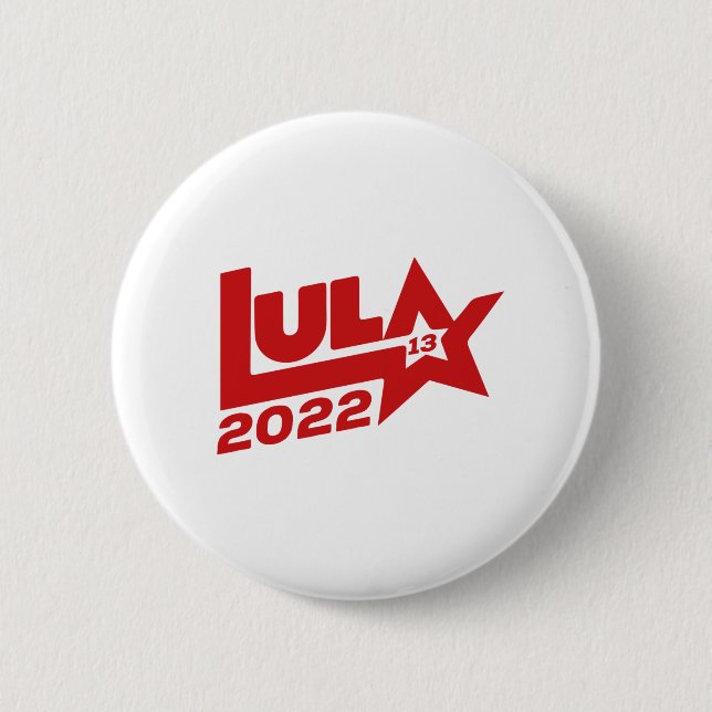 Macaron Rond 5 Cm Lula 2022 13 PT Presidente Brasil (Devant)