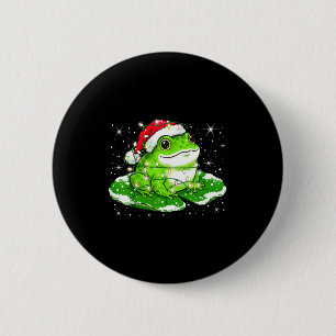 Macaron Rond 5 Cm Lumières drôles de Noël Grenouille Crapaud mignon