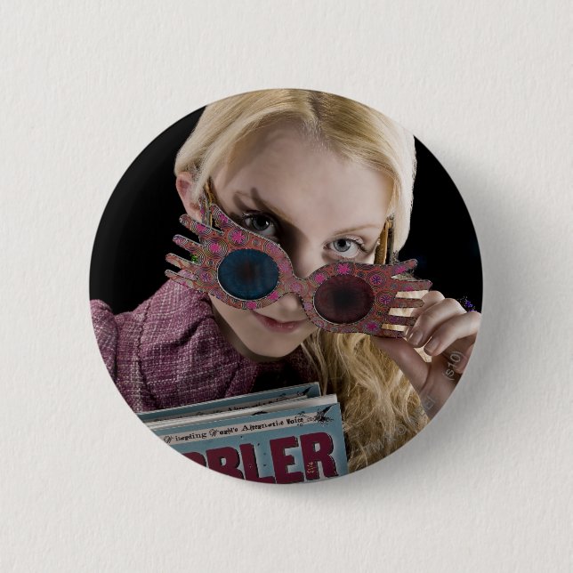 Macaron Rond 5 Cm Luna Lovegood Surplombe Les Lunettes (Devant)