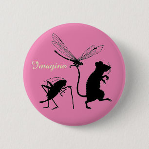 Macaron Rond 5 Cm Lunatique "imaginez" le bouton avec les amis