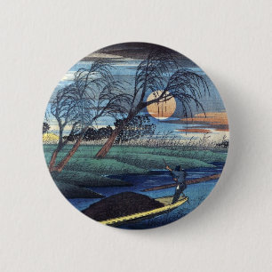 Macaron Rond 5 Cm Lune d'automne à Seba, Hiroshige