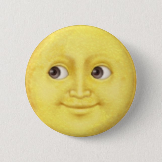 Macaron Rond 5 Cm Lune Emoji (Devant)