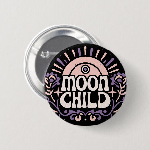 Macaron Rond 5 Cm Lune enfant mauve sorcière whimsigoth esthétique