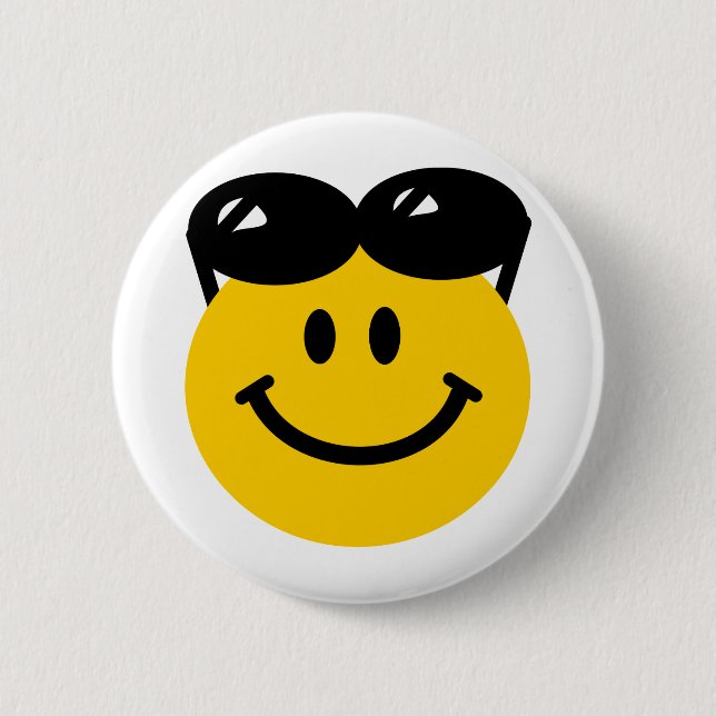 Macaron Rond 5 Cm Lunettes de soleil étées perché sur le visage (Devant)