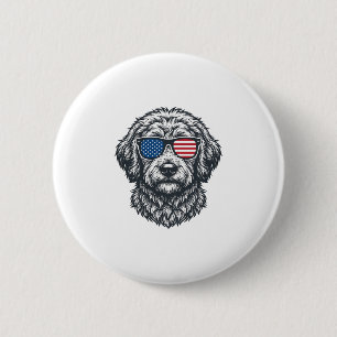 Macaron Rond 5 Cm Lunettes de soleil pour chien patriotiques vintage