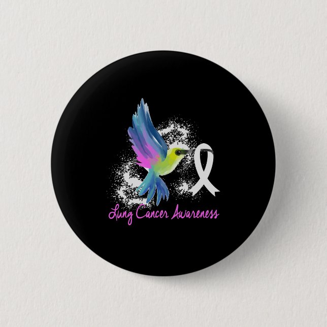 Macaron Rond 5 Cm Lung Awareness Pearl Ribbon (Devant)
