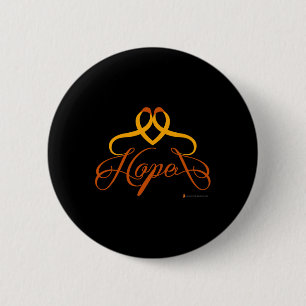 Macaron Rond 5 Cm Lutémie sans cancer Penser Orange Hope W