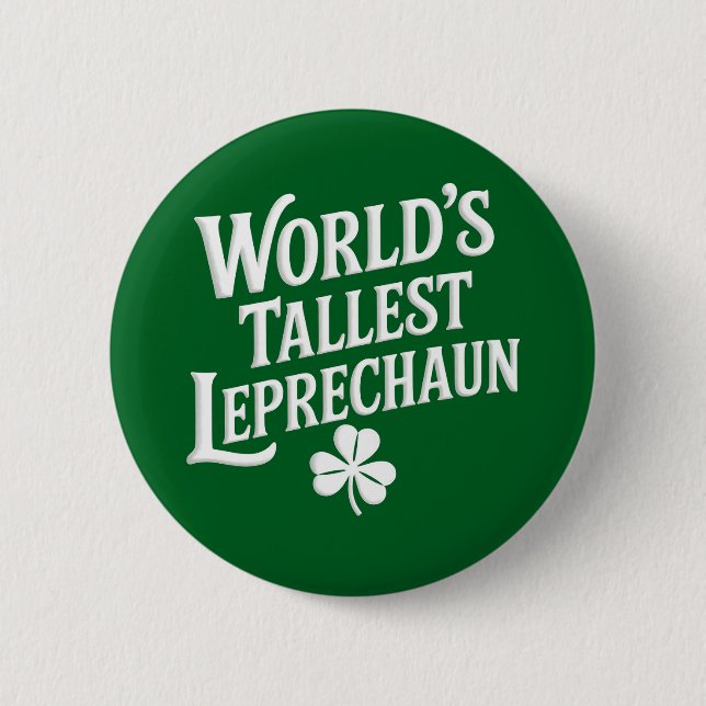 Macaron Rond 5 Cm Lutin le plus grand du monde St Patrick's Day Irla (Devant)
