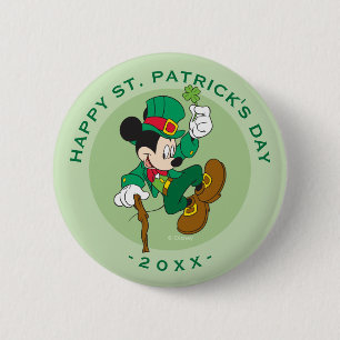 Macaron Rond 5 Cm Lutin Mickey Mouse   Saint-Patrick