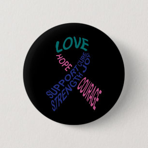 Macaron Rond 5 Cm Lutte contre le cancer Ruban 13