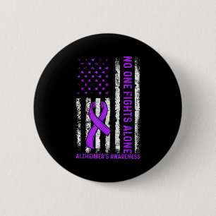 Macaron Rond 5 Cm lutte pour la sensibilisation à Alzheimer drapeau 