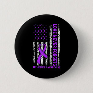 Macaron Rond 5 Cm lutte pour la sensibilisation à Alzheimer drapeau 