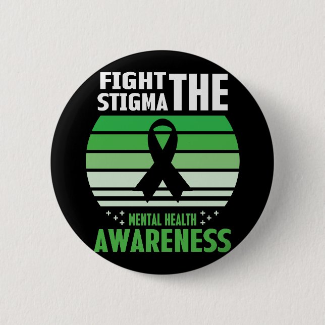 Macaron Rond 5 Cm Lutter contre la stigmatisation Mois de sensibilis (Devant)