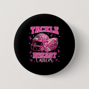 Macaron Rond 5 Cm Lutter Contre le Cancer du Sein American Football