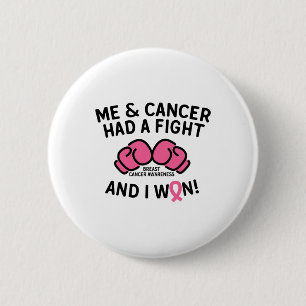 Macaron Rond 5 Cm Lutter contre le cancer du sein J'ai gagné le canc