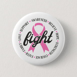 Macaron Rond 5 Cm Lutter contre le cancer du sein Ruban rose de sens