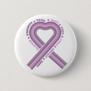 Macaron Rond 5 Cm Lutter contre le cancer Violet Sensibilisation Rub