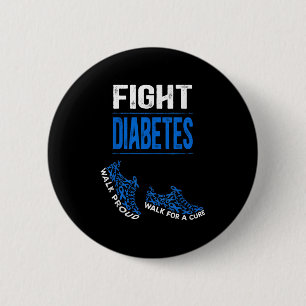 Macaron Rond 5 Cm Lutter contre le diabète Bleu Ruban Scute Ss Cute