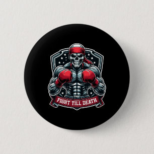 Macaron Rond 5 Cm Lutter jusqu'à la mort Skeleton Boxer Hardcore Box