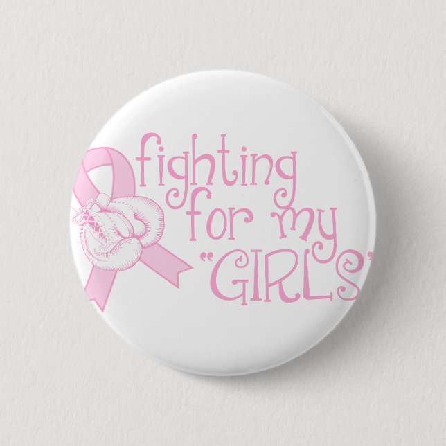 Macaron Rond 5 Cm Lutter pour mes filles (Devant)
