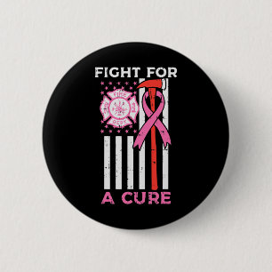 Macaron Rond 5 Cm Lutter Pour Un Pompier En Cure US Drapeau Cancer D