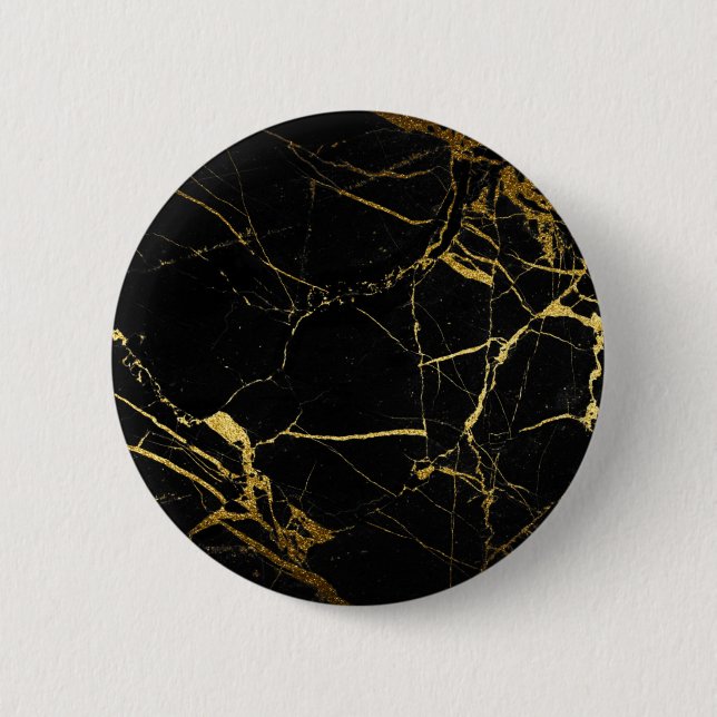 Macaron Rond 5 Cm Luxe Black and Gold Marble (Devant)