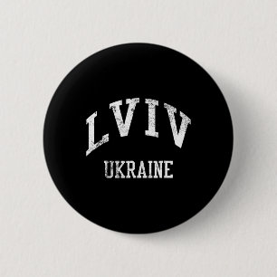 Macaron Rond 5 Cm Lviv Ukraine Rétro Années 70 Style Sportif Univers