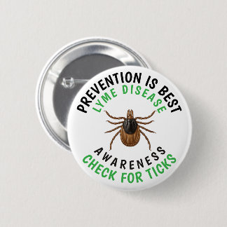 Macaron Rond 5 Cm Lyme Disease Awareness | Deer Tick 