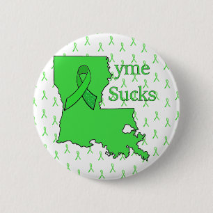 Macaron Rond 5 Cm "Lyme Sucks" en Louisiane Button