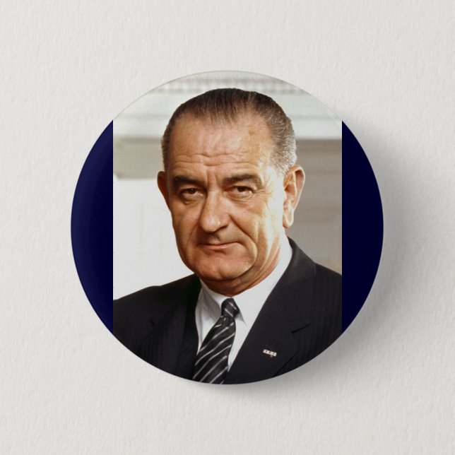 Macaron Rond 5 Cm Lyndon B. Johnson 36e président (Devant)