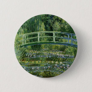 Macaron Rond 5 Cm Lys à eau Claude Monet et pont japonais