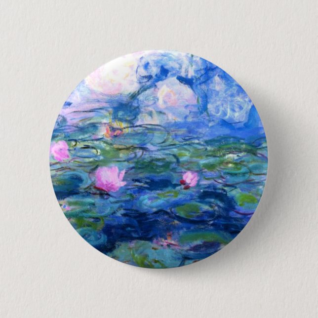 Macaron Rond 5 Cm Lys d'eau rose Monet (Devant)