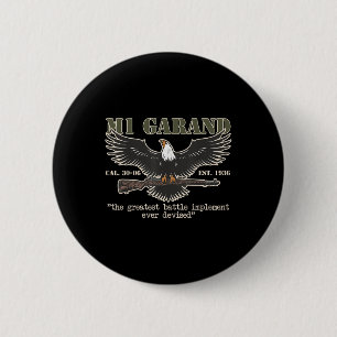 Macaron Rond 5 Cm M1 Garand États-Unis Main Battle Rifle Gun 2ème gu