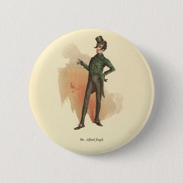 Macaron Rond 5 Cm M. Alfred Jingle du Pickwick Papers (Devant)