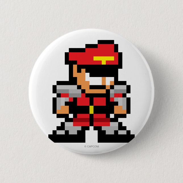 Macaron Rond 5 Cm m. Bison à 8 bits (Devant)