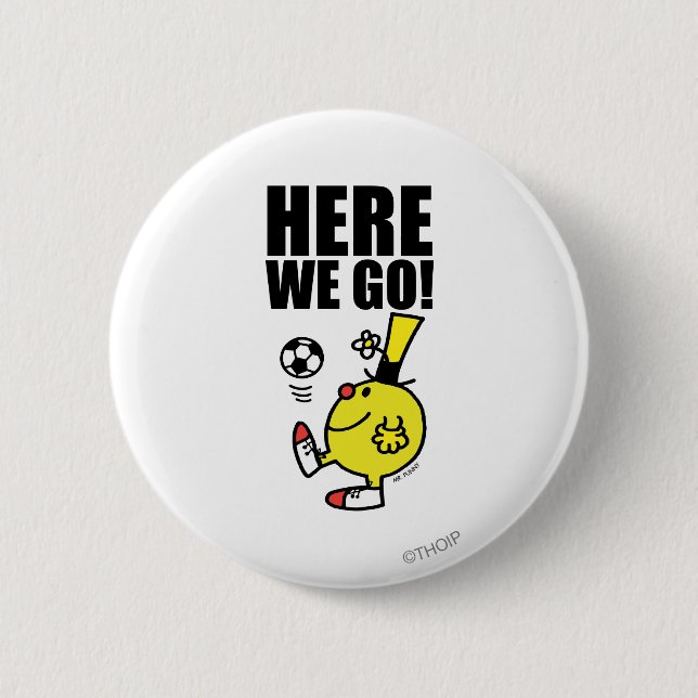 Macaron Rond 5 Cm M. Funny Jongle Dans Un Bal De Football (Devant)
