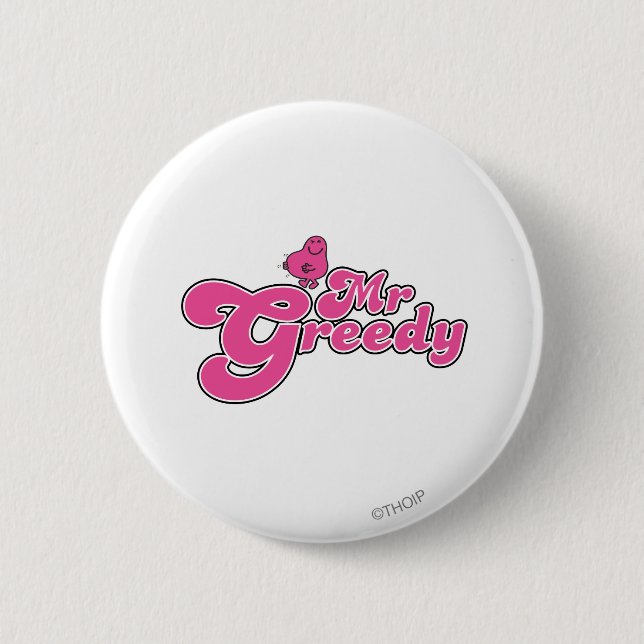 Macaron Rond 5 Cm M. Greedy | Lettres roses (Devant)
