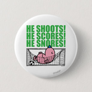 Macaron Rond 5 Cm M. Lazy Napping Dans Un But De Football