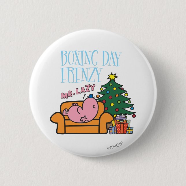 Macaron Rond 5 Cm M. Lazy Se Repose Sur Un Canapé (Devant)