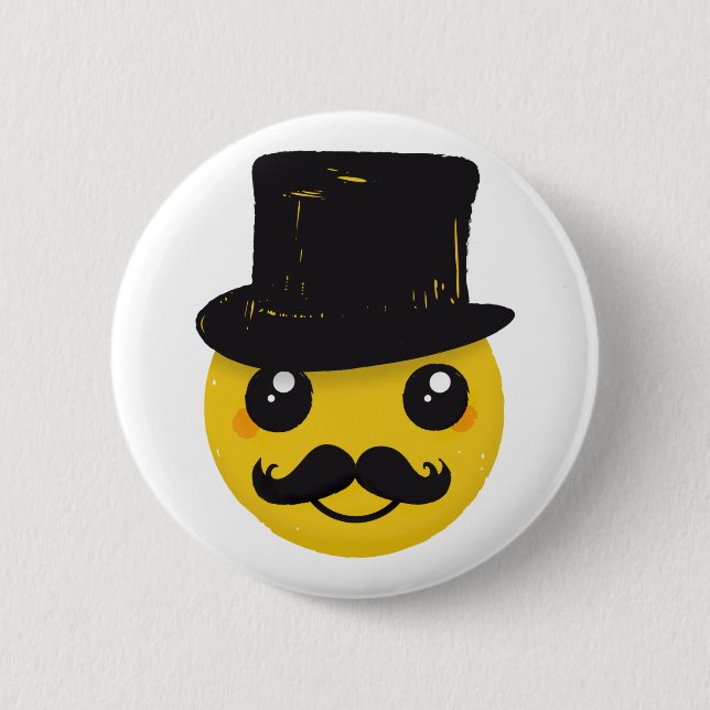 Macaron Rond 5 Cm M. Mustache (Devant)