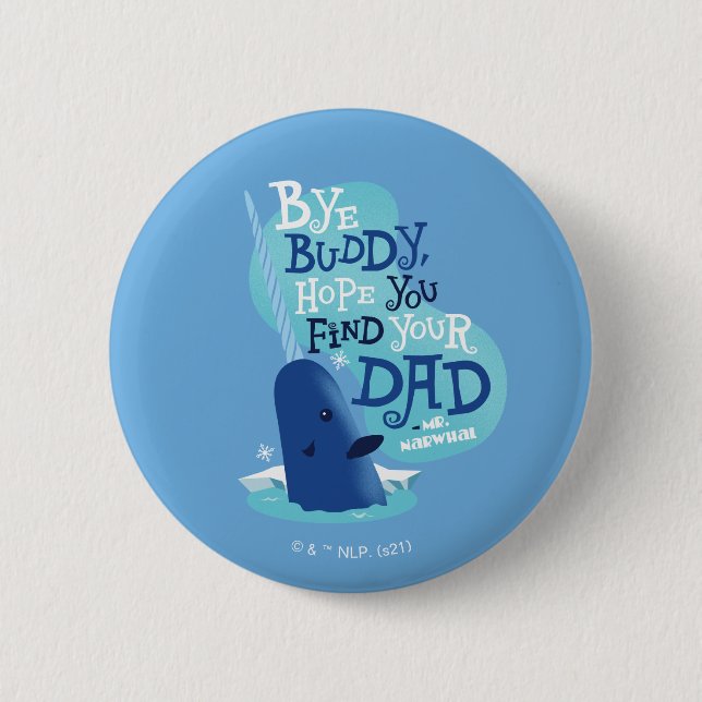 Macaron Rond 5 Cm M. Narwhal | Par Buddy, J'Espère Que Vous Trouvere (Devant)