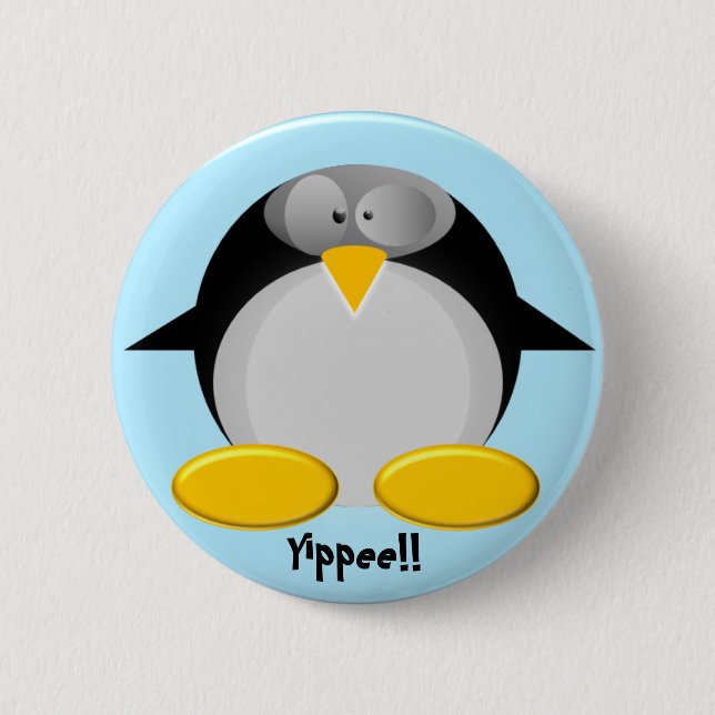 Macaron Rond 5 Cm M. Penguin ..... hourra ! ! ! (Devant)