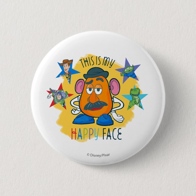 Macaron Rond 5 Cm M. Potato Head | Voici mon joyeux visage (Devant)