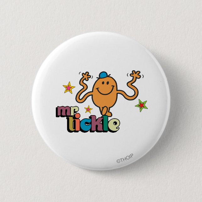 Macaron Rond 5 Cm M. Tickle | Étoiles Étincelantes (Devant)