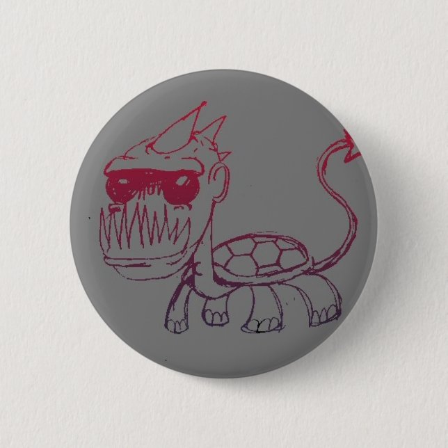 Macaron Rond 5 Cm M. Turtle Monster (Devant)