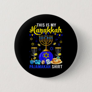 Macaron Rond 5 Cm Ma chemise de pyjama Hanukkah de joueur de golf à