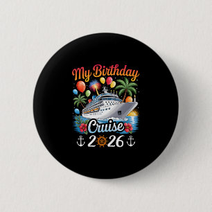 Macaron Rond 5 Cm Ma croisière d'anniversaire 2026 Vacances en crois