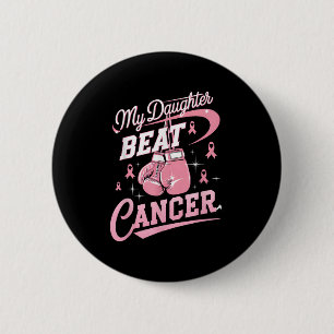Macaron Rond 5 Cm Ma fille Beat Cancer Soutien Cancer du sein Awar